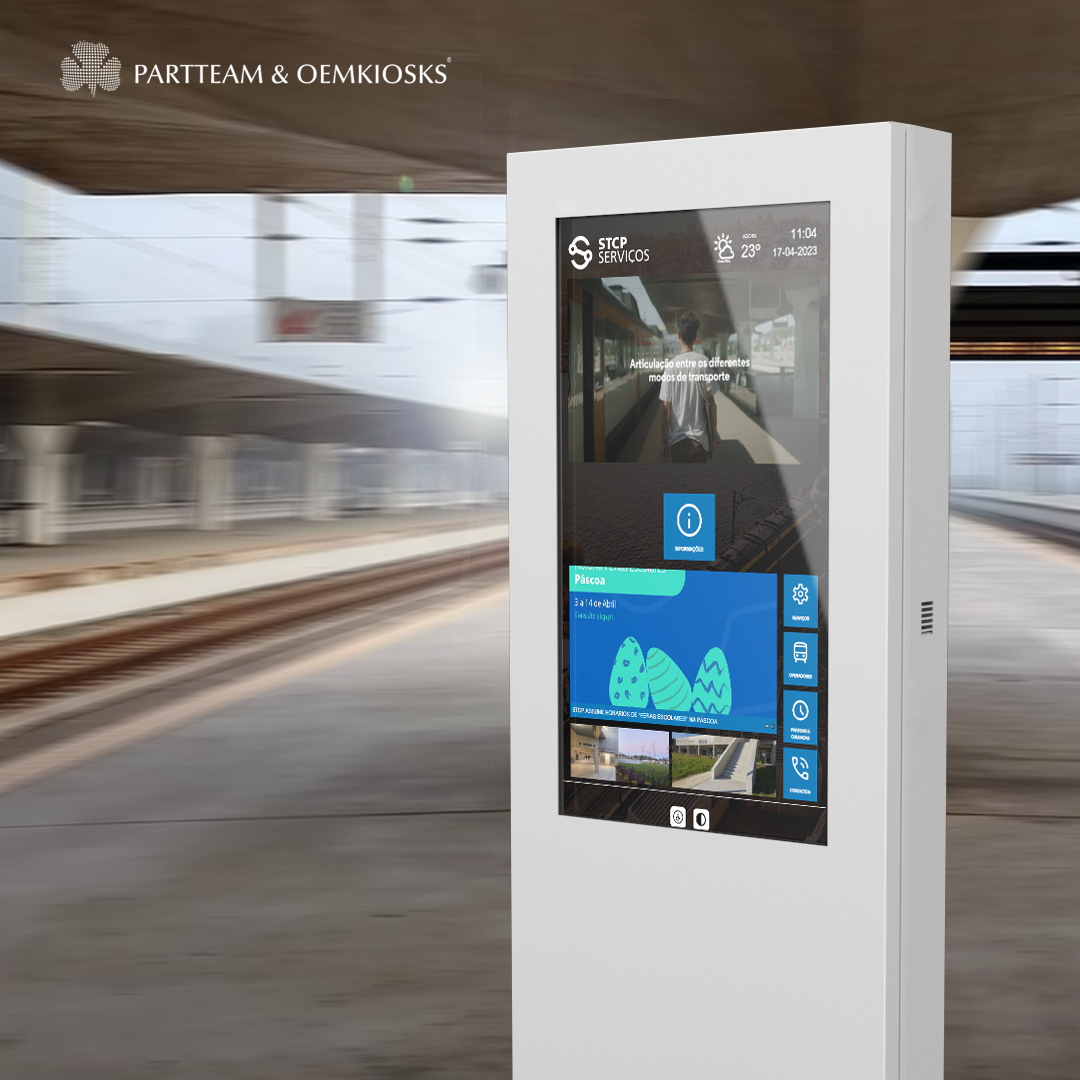 Software YPortal da PARTTEAM & OEMKIOSKS para apresentação de informações interactivas no Terminal Intermodal de Campanhã
