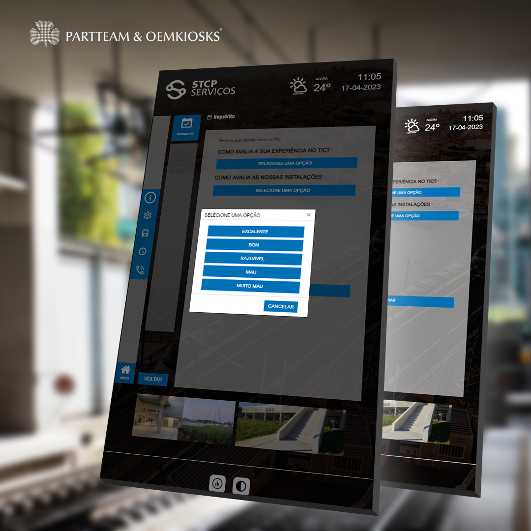 Software YPortal da PARTTEAM & OEMKIOSKS para apresentação de informações interactivas no Terminal Intermodal de Campanhã