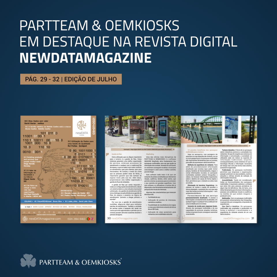 Revista digital newDATAmagazine destaca PARTTEAM & OEMKIOSKS na edição de Julho